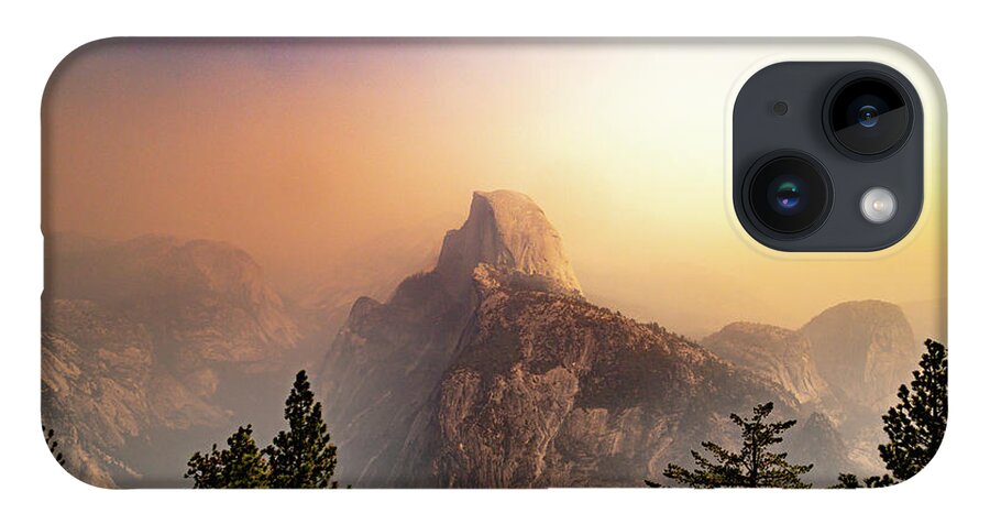 Half Dome iPhone 14 Case featuring the photograph Half Dome Among the Fires by Cindy Robinson