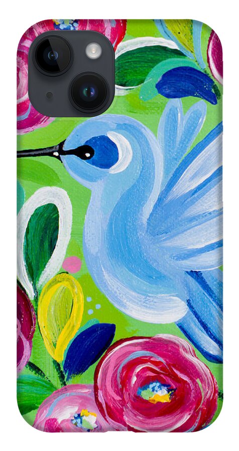 Hummingbird iPhone Case featuring the painting Hanging Around by Beth Ann Scott
