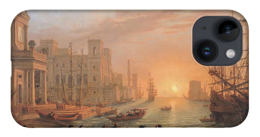 Italy iPhone Case featuring the painting Harbour Scene at Sunset by MotionAge Designs