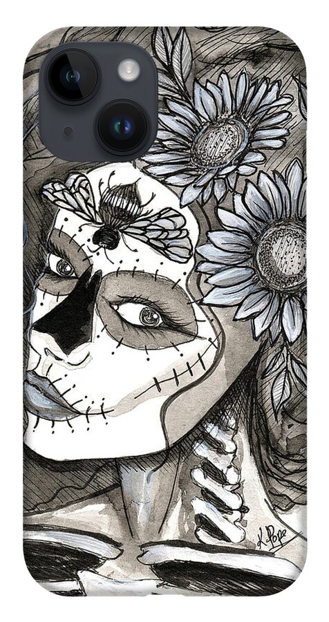 Sugar Skull iPhone Case featuring the painting Harvest of Life Sugar Skull by Kenneth Pope