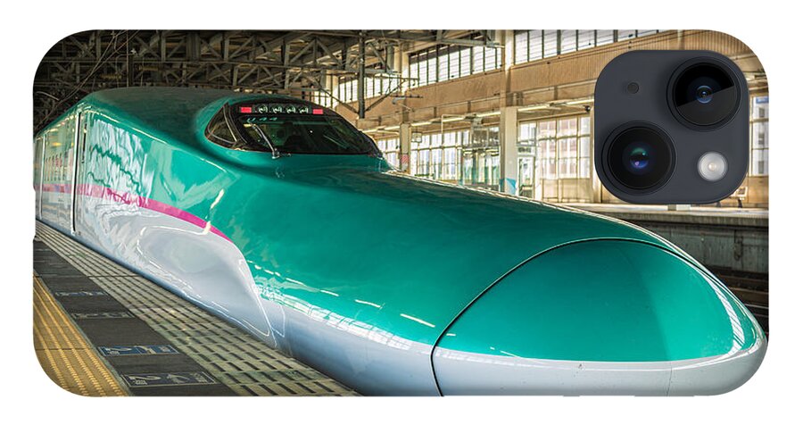 Hayabusa Shinkansen Bullet Train Japan Japanese Station Railroad Tracks Platform Asia Asian iPhone 14 Case featuring the photograph Hayabusa by Brad Brizek