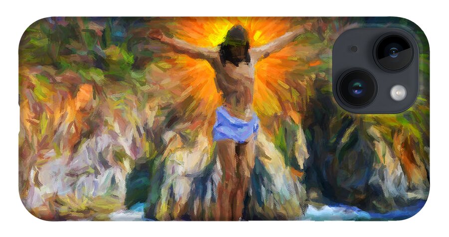 Landscape iPhone 14 Case featuring the painting He is Risen by Trask Ferrero