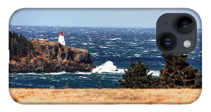 Boars Head Lighthouse The Bay Of Fundy Storm Gale Sea Ocean Waves Rocks Windy Waves Rough Petit Passage Ferry iPhone Case featuring the photograph Head Land by David Matthews