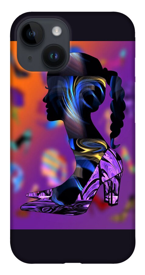 Abstract iPhone 14 Case featuring the digital art Head Over Heels - No.3 by Ronald Mills