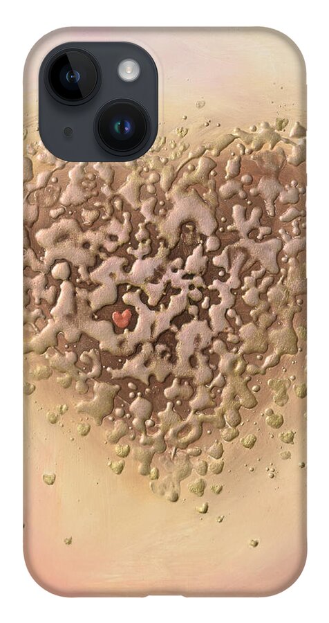 Heart iPhone 14 Case featuring the painting Heat Full of Love by Amanda Dagg