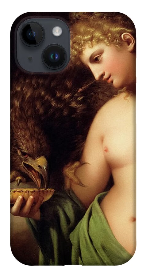 Hebe iPhone 14 Case featuring the painting Hebe Offering Cup to Jupiter by Gaspare Landi Fine Art Old Masters Reproduction by Rolando Burbon