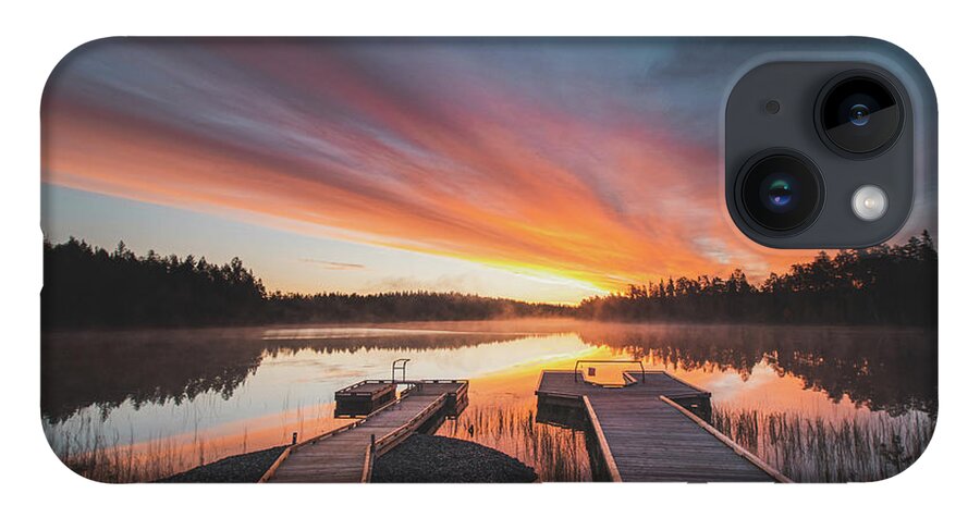 Lake Jatkonjärvi iPhone 14 Case featuring the photograph Hell on a Finnish lake by Vaclav Sonnek