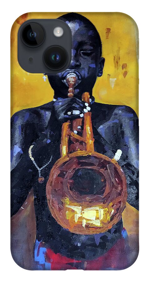 Jaz iPhone 14 Case featuring the painting Here I Am by Ronnie Moyo