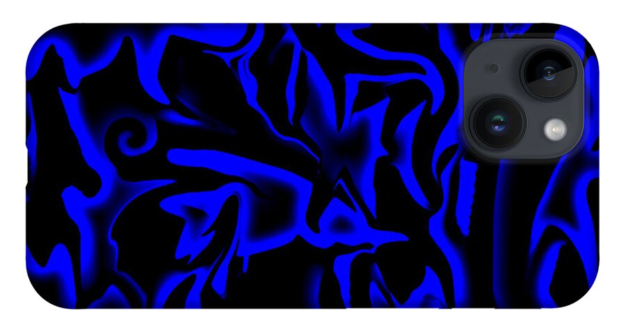 Abstract Art iPhone 14 Case featuring the digital art Hidden Blue Bird by Ronald Mills