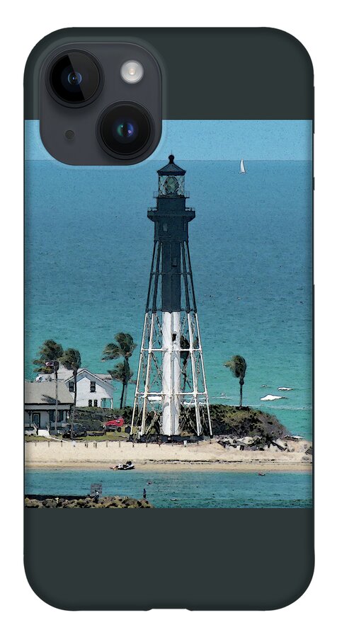 Lighthouse iPhone 14 Case featuring the photograph Hillsboro Lighthouse in April by Corinne Carroll