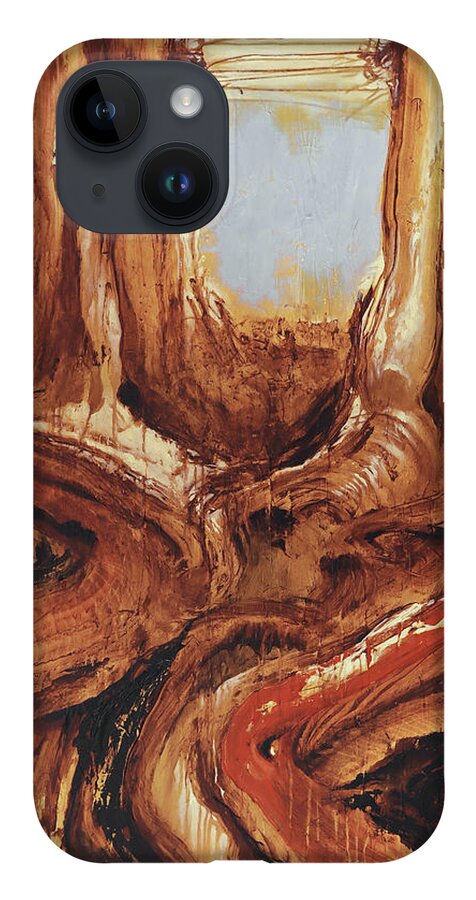 Abstract iPhone Case featuring the painting Hole in the Sky by Sv Bell