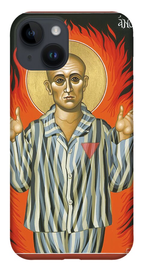William Hart Mcnichols iPhone Case featuring the painting Holy Priest Anonymous One of Sachsenhausen 013 by William Hart McNichols