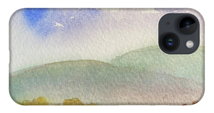 Berkshires iPhone 14 Case featuring the painting Home Tucked Into Hill by Anne Katzeff