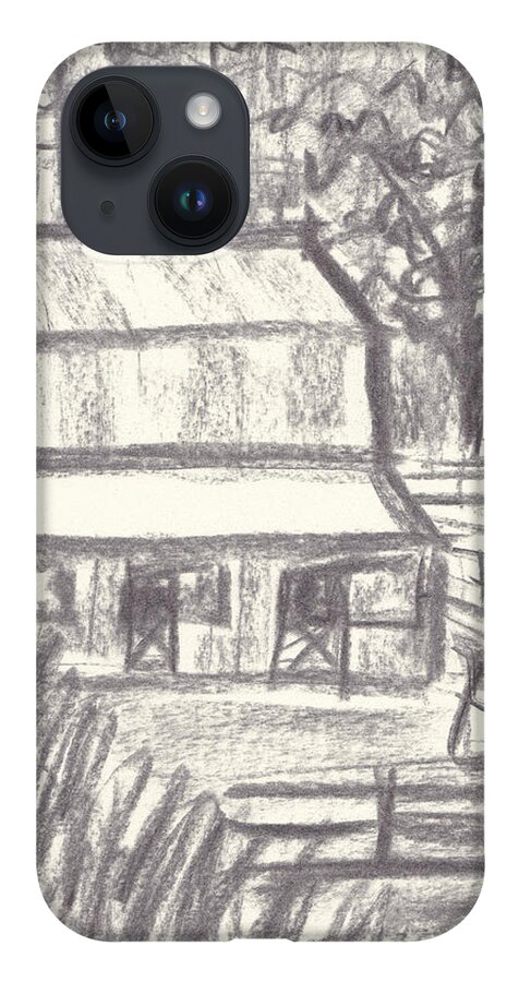 Maryland iPhone 14 Case featuring the drawing Stable on Broadneck Road by Maryland Outdoor Life