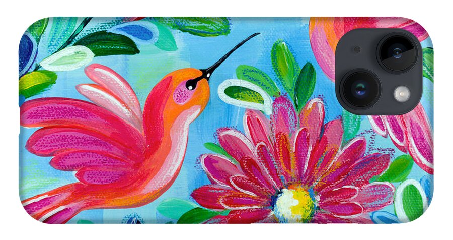 Hummingbirds iPhone Case featuring the painting Hummingbird Duo by Beth Ann Scott