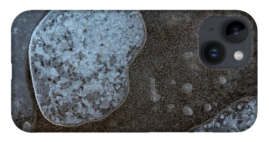 Bubbles iPhone 14 Case featuring the photograph Ice Abstract With Bubbles by Karen Rispin