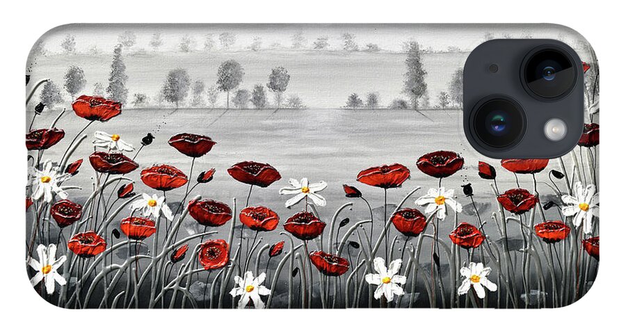 Red Poppies iPhone 14 Case featuring the painting In the Distance by Amanda Dagg