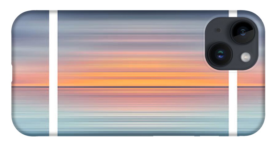 Triptych iPhone 14 Case featuring the digital art India Colors - Abstract Wide Oceanscape Triptych by Stefano Senise