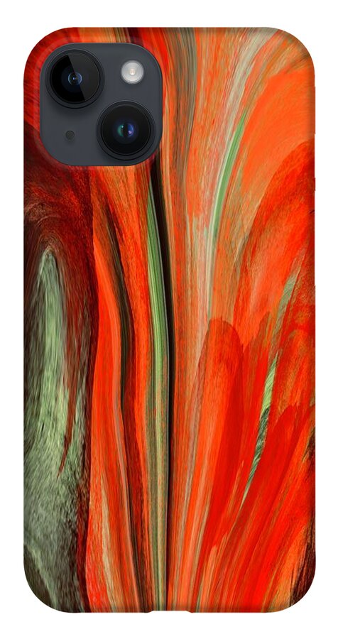 Vibrant Colourful Artwork iPhone 14 Case featuring the digital art Inferno by Elaine Hayward