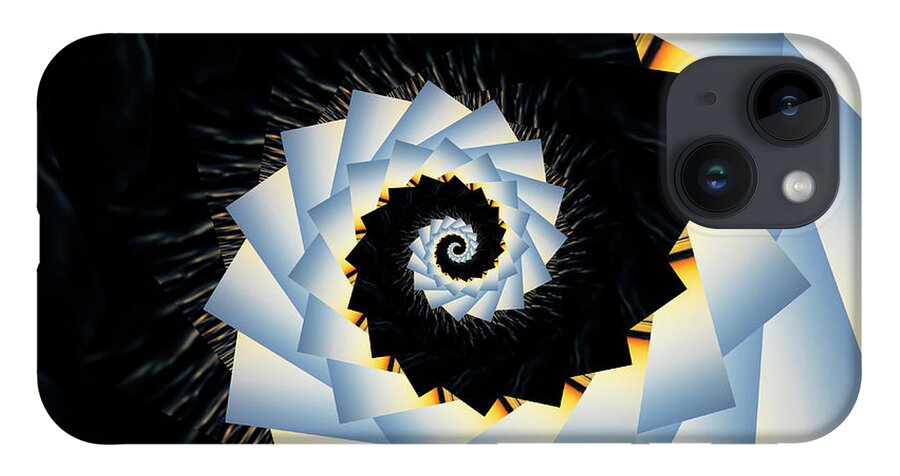 Grid iPhone 14 Case featuring the digital art Infinity Tunnel Spiral Ocean Shores Sunset by Pelo Blanco Photo