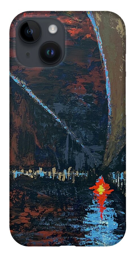 Abstract iPhone 14 Case featuring the painting Inside Out by Tes Scholtz