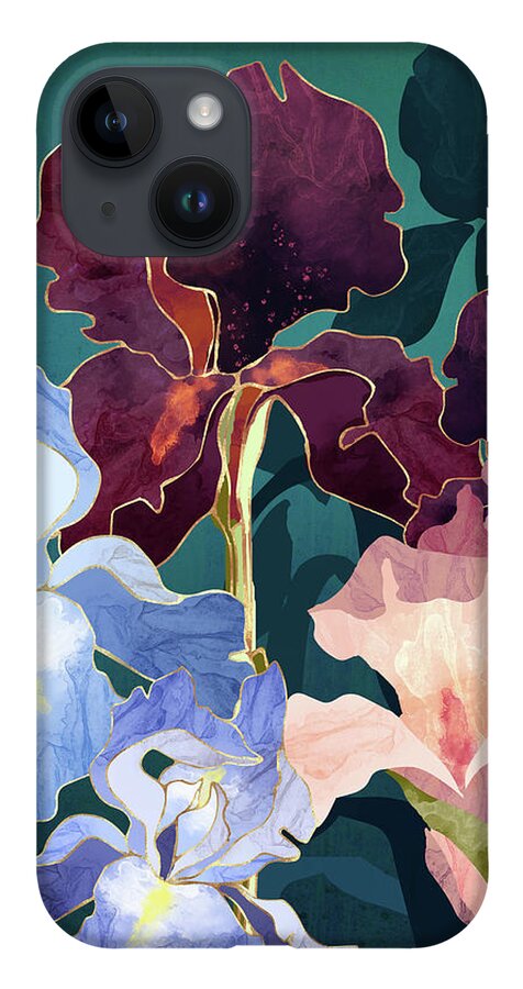 Iris iPhone 14 Case featuring the digital art Iris Abstract by Spacefrog Designs