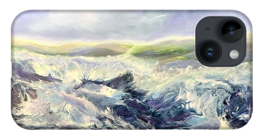 Irish Coast iPhone 14 Case featuring the painting Irish Coast by Soraya Silvestri
