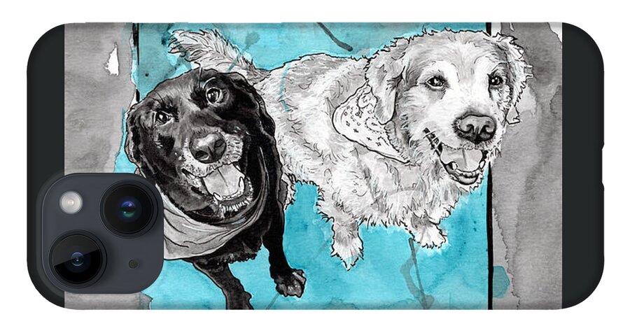 Dog iPhone Case featuring the painting Jake and Riley by Tiffany DiGiacomo