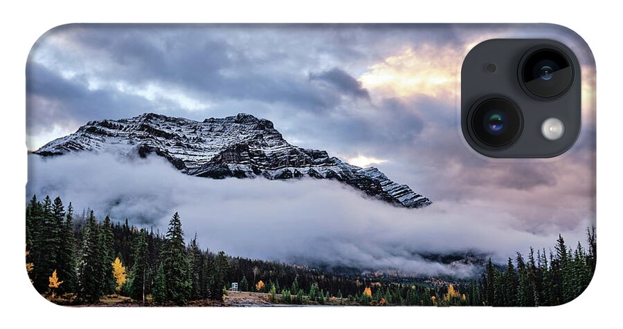Cloud iPhone 14 Case featuring the photograph Jasper Mountain In The Clouds by Carl Marceau