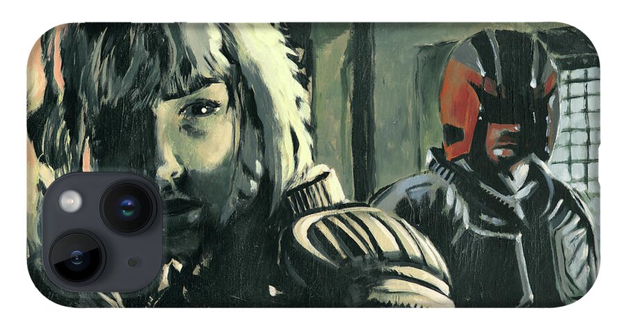 Judge Dredd iPhone Case featuring the painting Judge Dredd and Rookie Anderson by Sv Bell