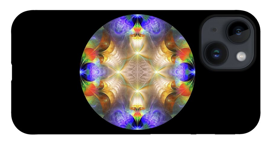 Abstract iPhone 14 Case featuring the digital art Kaleidoscope by Manpreet Sokhi