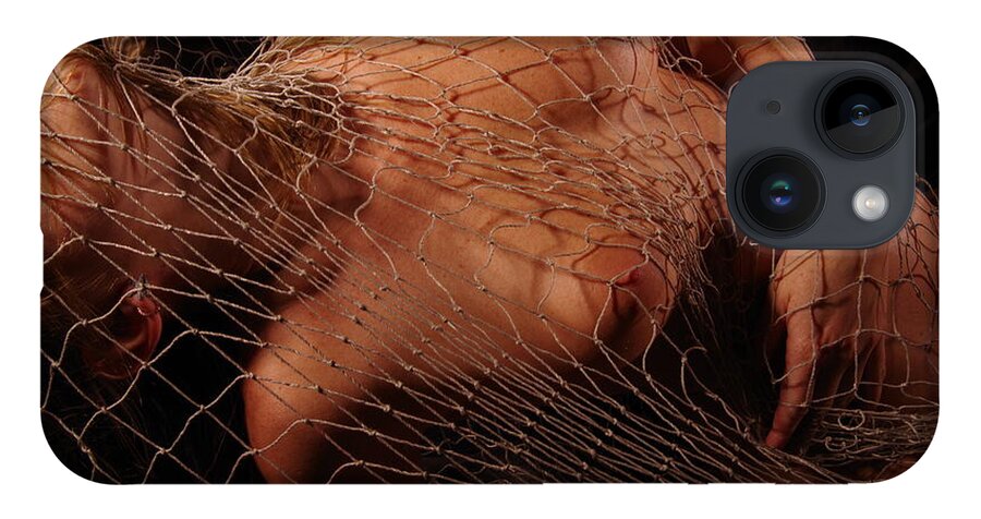 Nude Female Net iPhone 14 Case featuring the photograph Kebu0212 by Henry Butz