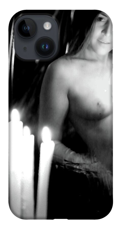 Nude Female Candles iPhone 14 Case featuring the photograph Kebu0329 by Henry Butz