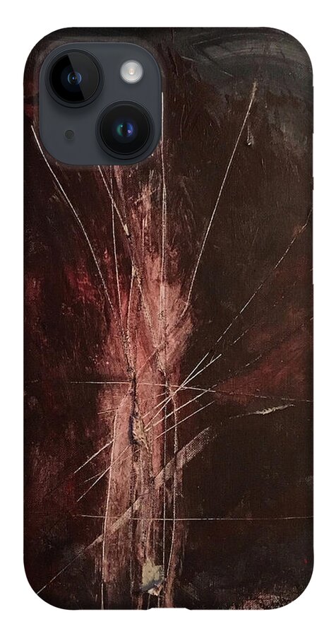 Abstract Art iPhone 14 Case featuring the painting King by Rodney Frederickson