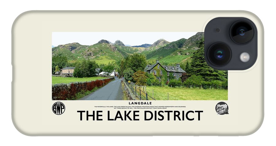 Langdale iPhone 14 Case featuring the photograph Langdale Lake District Destination Cream Railway Poster by Brian Watt