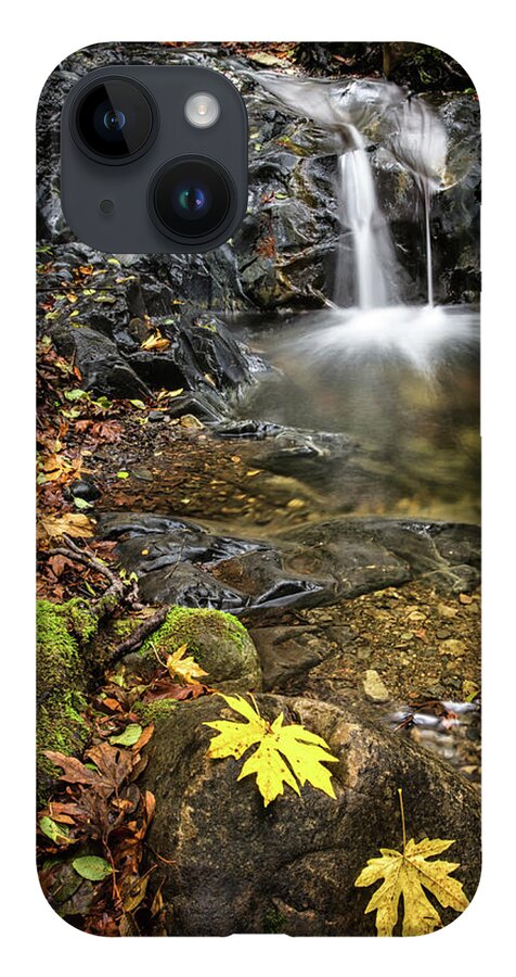 Waterfall iPhone 14 Case featuring the photograph Last Bit of Fall by Linda Villers