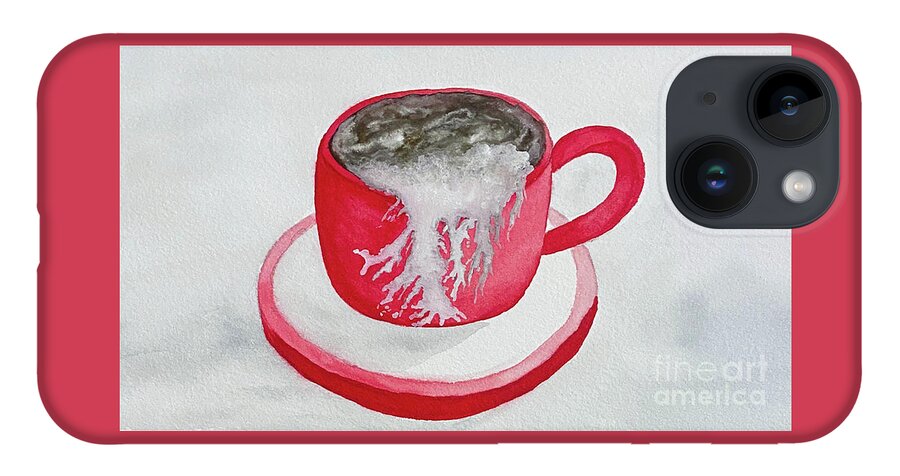 Latte iPhone Case featuring the painting Latte in a Red Mug by Lisa Neuman