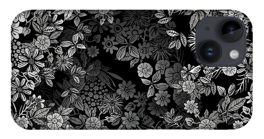 Black And White iPhone 14 Case featuring the mixed media Le Trou by BFA Prints