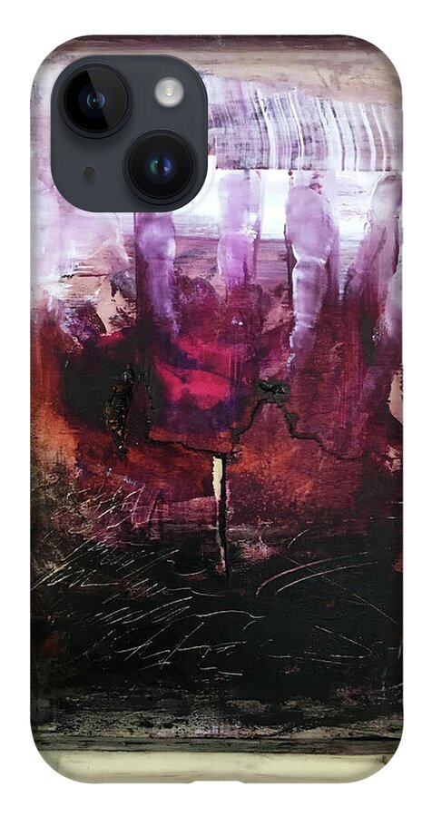 Abstract Art iPhone 14 Case featuring the painting Lechery By The Maiden's Door by Rodney Frederickson