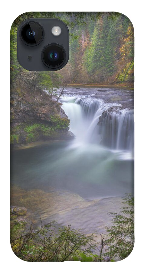 Lewis River Falls iPhone 14 Case featuring the photograph Lewis River Rainfall by Darren White