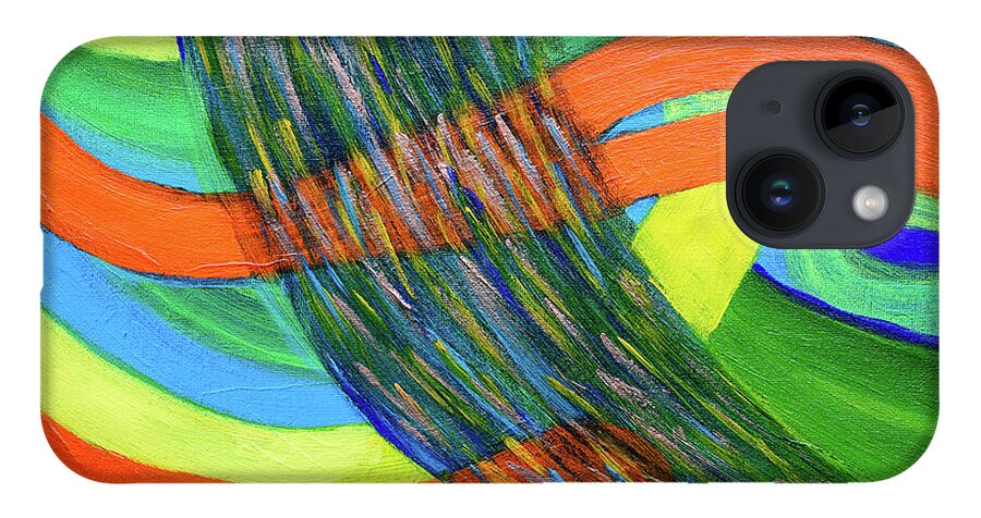 12 X 16 Inches iPhone 14 Case featuring the painting Life Force by Jay Heifetz
