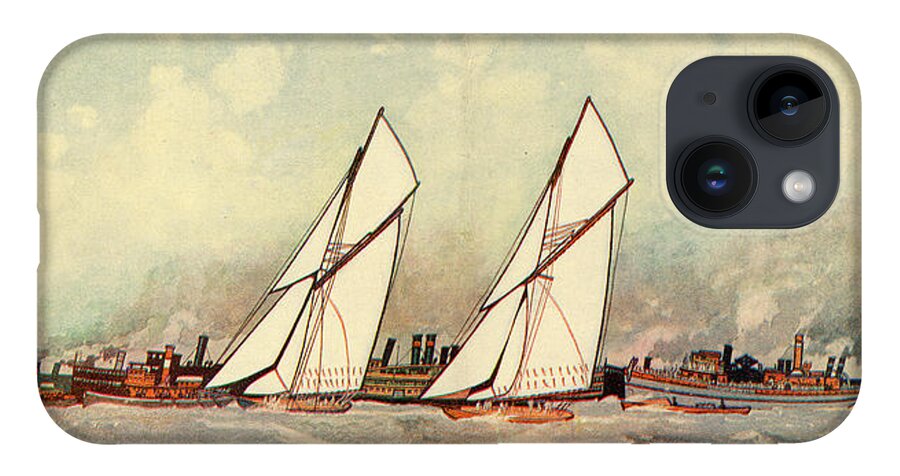 Boats iPhone 14 Case featuring the mixed media Life Magazine Cover, August 15, 1907 by Valentine Sandberg