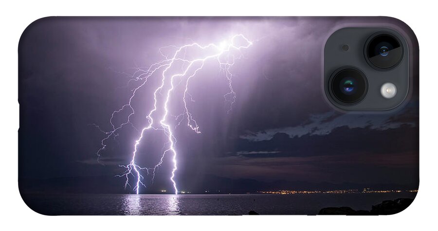 Storm iPhone 14 Case featuring the photograph Lightning Man by Wesley Aston