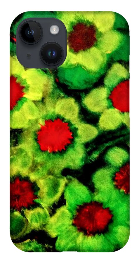 Lime iPhone 14 Case featuring the painting Lime Flower by Anna Adams