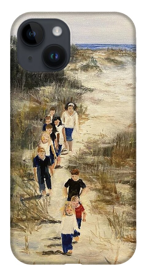 Acrylic iPhone 14 Case featuring the painting Little Darlings by Paula Pagliughi