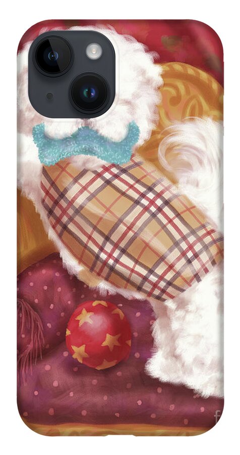Dog iPhone 14 Case featuring the mixed media Little Dogs - Bichon Frise by Shari Warren