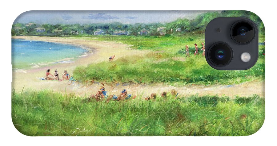 Cape Cod iPhone 14 Case featuring the painting Long Beach- June by Jonathan Gladding