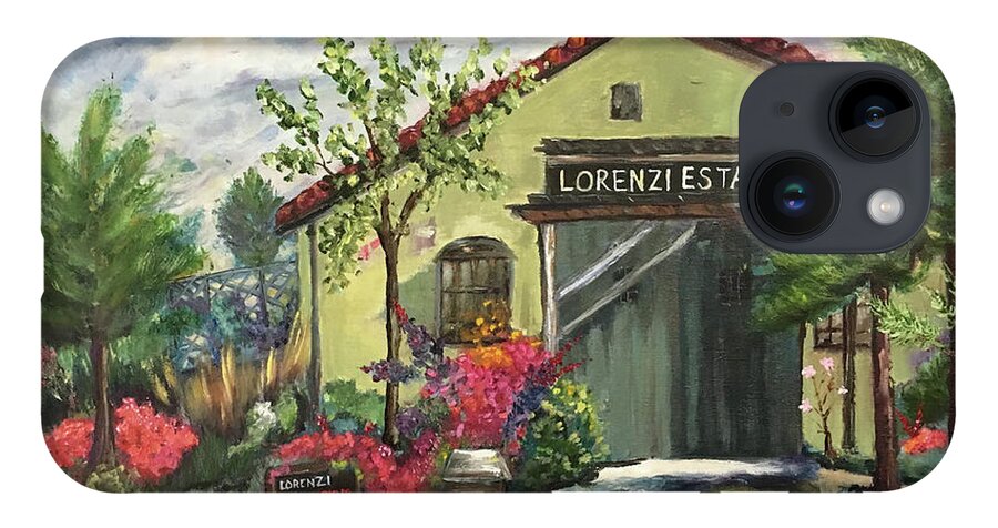 Lorenzi iPhone Case featuring the painting Lorenzi Estate Winery by Roxy Rich