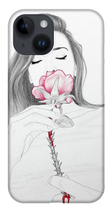 Love iPhone 14 Case featuring the drawing Love by Lynet McDonald