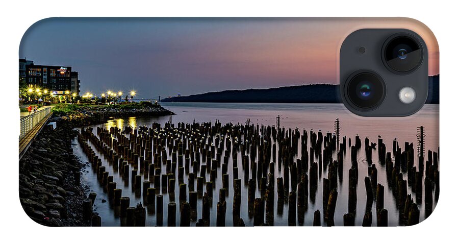 George Washington Bridge iPhone 14 Case featuring the photograph Low Tide on the Hudson by Kevin Suttlehan